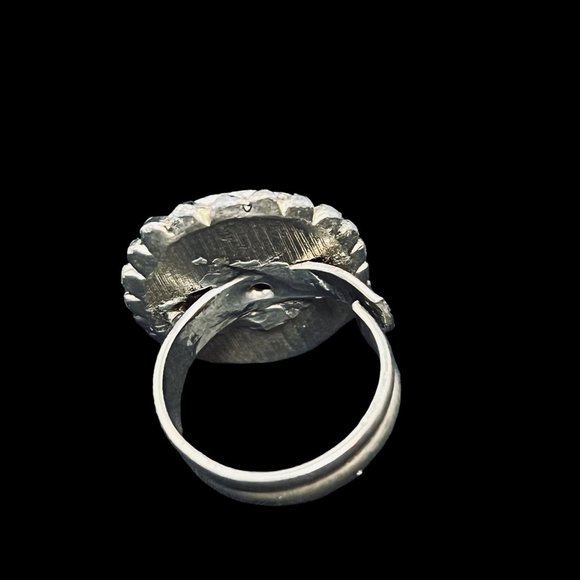 Vintage Chunky Faux Turquois Adjustable Ring (R351) - Picture 5 of 6